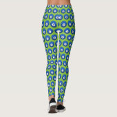 Blauer Billardball Nummer Zwei Muster Leggings (Rückseite)