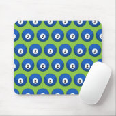 Blauer Billardball Nummer Zwei Muster Mousepad (Mit Mouse)