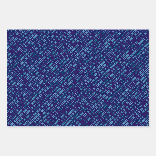 Blauer Binärkode Geschenkpapier Set (Vorderseite 3)