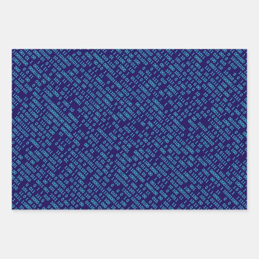 Blauer Binärkode Geschenkpapier Set (Vorderseite 2)