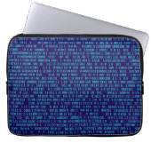 Blauer Binärkode Laptopschutzhülle (Vorderseite)