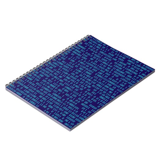 Blauer Binärkode Notizblock (Linke Seite)