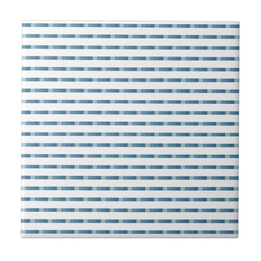 Blauer Bindestrich Keramik, klein (4,25" x 4,25") Fliese (Vorderseite)