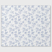 Blauer Bird & Butterfly Toile Geschenkpapier (Flach)