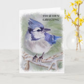 BLAUER BIRD KUNSTBARE GREETKARTE KARTE (Gelbe Blume)