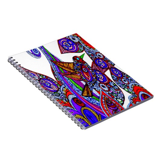 Blauer Bird of Paradise White Spiral Notebook Notizblock (Rechte Seite)