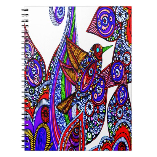 Blauer Bird of Paradise White Spiral Notebook Notizblock (Vorderseite)