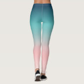 Blauer bis rosa Sonnenuntergang Ombre Leggings (Rückseite)