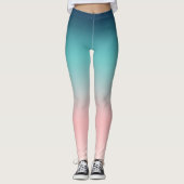 Blauer bis rosa Sonnenuntergang Ombre Leggings (Vorderseite)