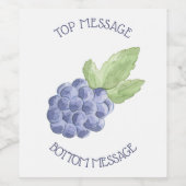 Blauer BlackBerry Weinetikett (Einzelnes Label)