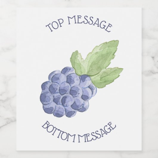 Blauer BlackBerry Weinetikett (Einzelnes Label)