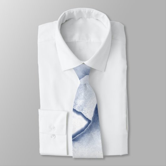 Blauer Blanc Krawatte (Gebunden)