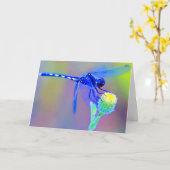 Blauer Blank der blauen Libelle Karte (Gelbe Blume)