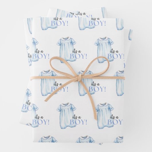 Blauer Blankopfdruck Set 3 Geschenkpapier Set (Beispiel)