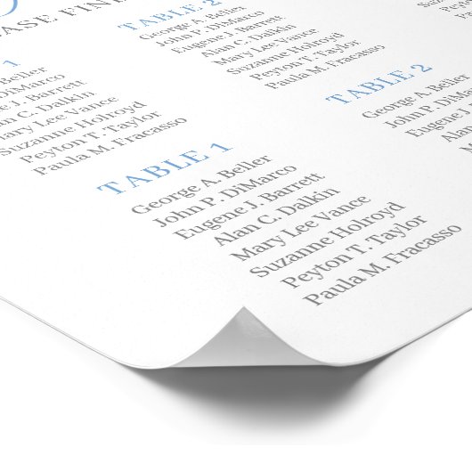 Blauer Bläschen-Babydusche, Seekartenzeichen Poster (Ecke)