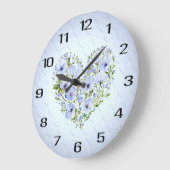 Blauer Bläschen Große Wanduhr (Winkel)