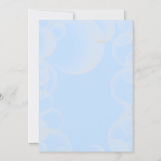 Blauer Blasen Geburtstagskarte Einladung (Rückseite)