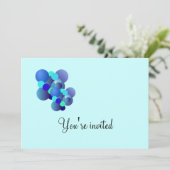 Blauer Blasen Geburtstagsparty Einladung (Stehend Vorderseite)