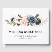 Blauer Blaublau Rosa Rose Botanische Rose Gästebuch (Vorderseite)