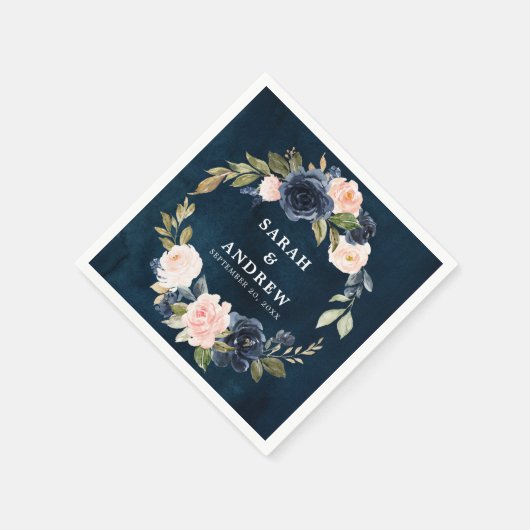 Blauer Blaublau Rosa Rose Botanische Rose Serviette (Ecke)