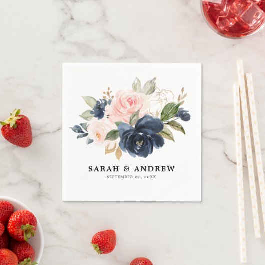 Blauer Blaublau Rosa Rose Botanische Rose Serviette (Beispiel)