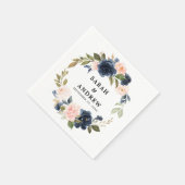 Blauer Blaublau Rosa Rose Botanische Rose Serviette (Ecke)