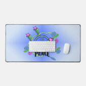 Blauer Blaue Schildkröten Pink Star Schreibtischunterlage (Tastatur & Maus)