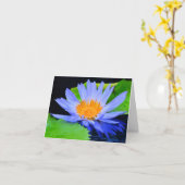 Blauer blaue Wasserlilie - Grußkarten Karte (Gelbe Blume)