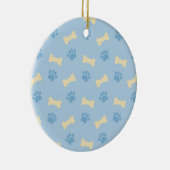 Blauer Blauer Bläschen Druckknochenmuster Keramikornament (Rechts)