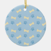 Blauer Blauer Bläschen Druckknochenmuster Keramikornament (Vorne)