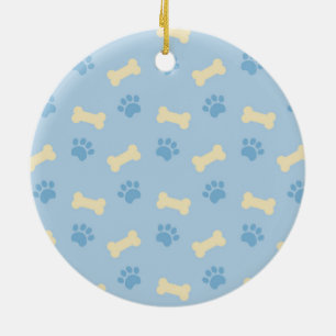 Blauer Blauer Bläschen Druckknochenmuster Keramikornament