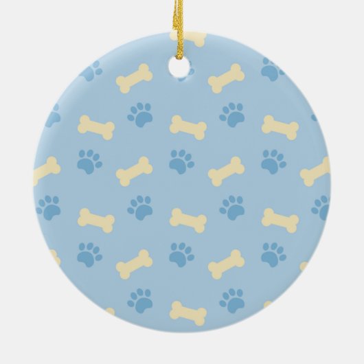 Blauer Blauer Bläschen Druckknochenmuster Keramikornament (Hinten)