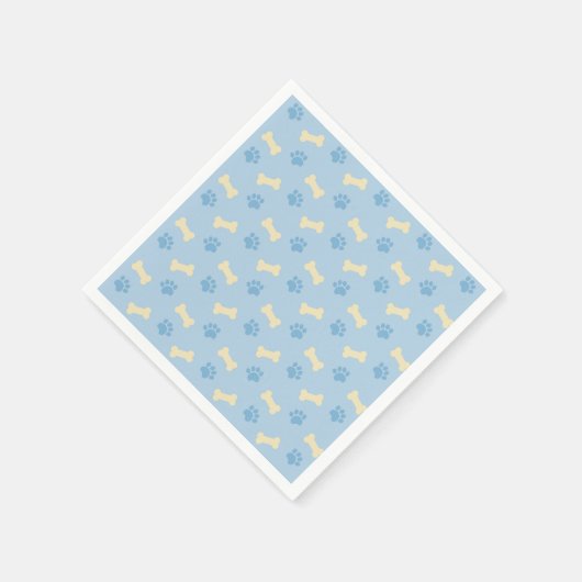 Blauer Blauer Bläschen Druckknochenmuster Serviette (Ecke)