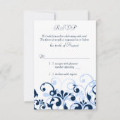 Blauer Blauer Blauer Abstrakter Blumenstrauß UAWG RSVP Karte (Vorderseite)