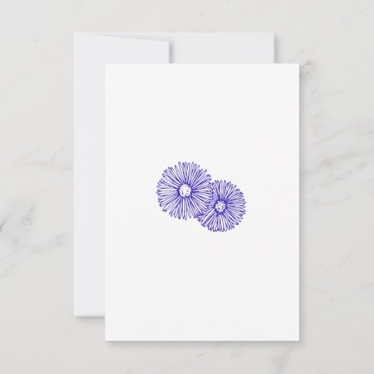 Blauer Blauer Blauer Blauer Blütenhochzeit Einladung (Rückseite)