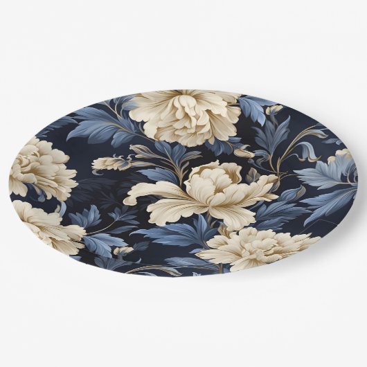 Blauer Blauer Blauleng Pappteller (Schrägansicht)