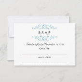 Blauer Blauer Blüh Hochzeit RSVP (Vorderseite)