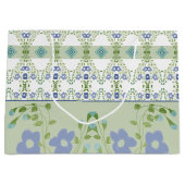 Blauer Blauer Blumen Gemustert Große Geschenktüte (Vorderseite)