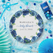 Blauer Blauer Blütenjunge Babydusche Pappteller (Party)