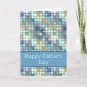Blauer Blauer Bokeh Happy Vatertag Karte (Vorderseite)