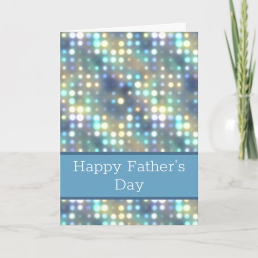 Blauer Blauer Bokeh Happy Vatertag Karte (Vorderseite)