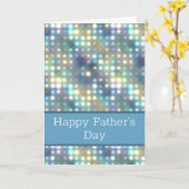Blauer Blauer Bokeh Happy Vatertag Karte (Gelbe Blume)
