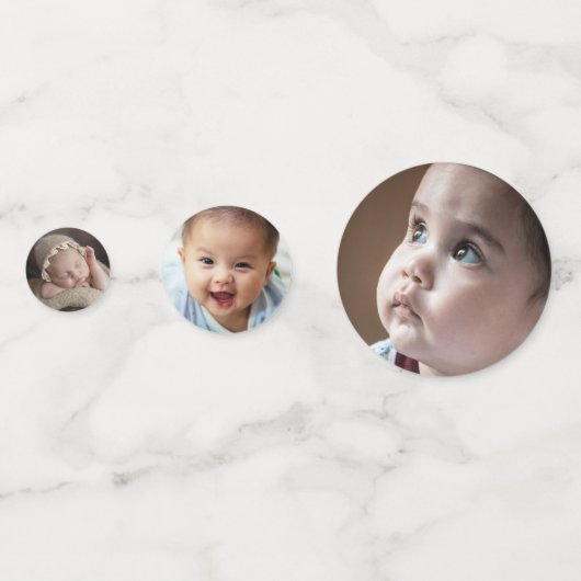 Blauer Blauer Bow Wappen Tauftisch Konfetti (Rückseiten)