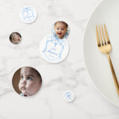 Blauer Blauer Bow Wappen Tauftisch Konfetti (Gruppe)