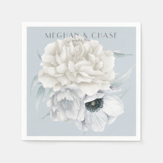 Blauer Blauer Elfenbeincreme Serviette (Vorderseite)