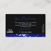 Blauer Blauer Glitzer-Logo für das Hinzufügen von  Visitenkarte (Rückseite)