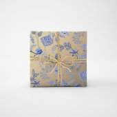 Blauer Blauer Gold Delicate Oriental Gold Foxier Geschenkpapier