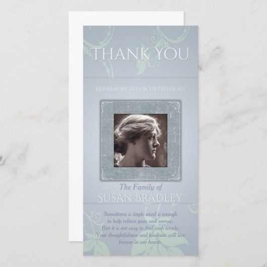 Blauer Blauer Graue Vorlage Beileid Vielen Dank P (Vorne/Hinten)