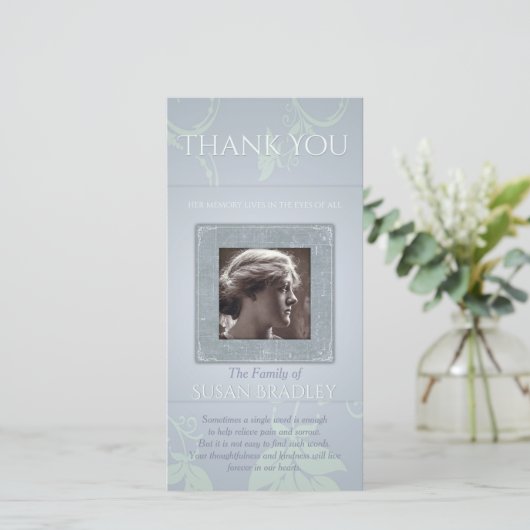 Blauer Blauer Graue Vorlage Beileid Vielen Dank P (Stehend Vorderseite)