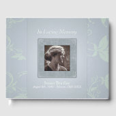 Blauer Blauer Grauer in liebenden Speicher-Templat Gästebuch (Vorderseite)